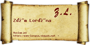 Zám Loréna névjegykártya